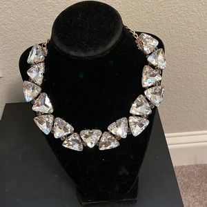 Beautiful clear stone necklace with gold chain, never been worn,